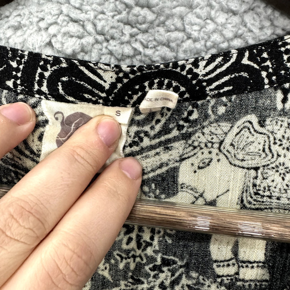 Anthropologie Lilka Jumpsuit Womens Small Black Jaipur‎ Elephant Sleeveless Boho - Picture 4 of 6